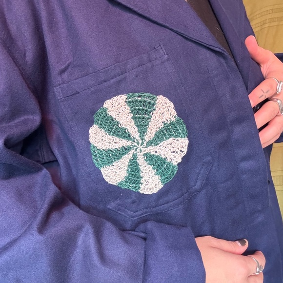 Vintage Chore Jacket ~ Crochet Patch - Picture 4 of 5